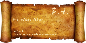 Petrács Alex névjegykártya